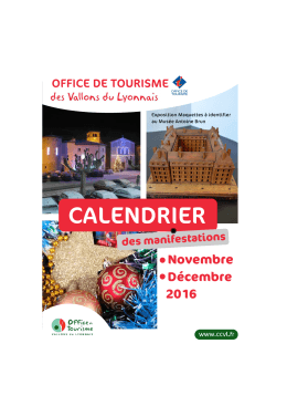 calendrier - Communaut&eacute; de Communes des Vallons du Lyonnais