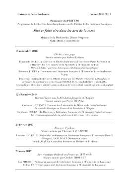 Programme détaillé des séances - Université Paris