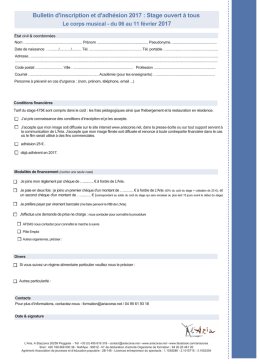 Télécharger le bulletin d`inscription