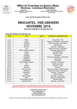 brocantes, vide-greniers novembre 2016