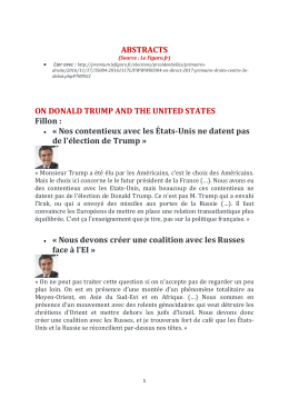 ABSTRACTS ON DONALD TRUMP AND THE UNITED