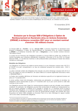 Communiqu&eacute; de Presse FR