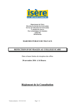 R&egrave;glement de consultation