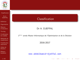 Classification - Site personnel du Dr. Abdelhamid Djeffal