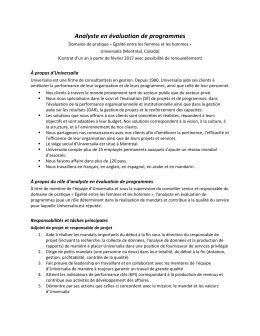 Analyste en évaluation de programmes