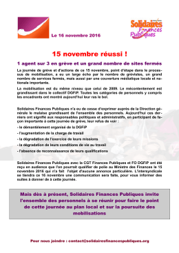 15 novembre réussi - Solidaires Finances publiques