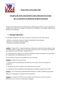 CHARTE DES GROUPES ETUDE STH