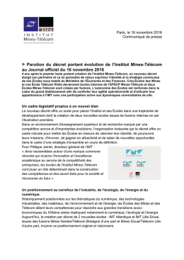 communiqué de presse au format PDF - Institut Mines
