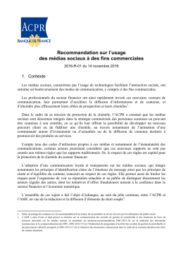 a adopt&eacute; le 14 novembre certaines recommandations