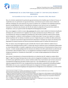 COMMUNIQU&Eacute; DE LA COALITION POUR LE CLIMAT ET L`AIR PUR