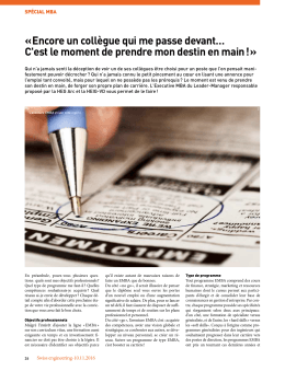 Swiss Engineering | Dossier sp&eacute;cial MBA