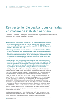 Réinventer le rôle des banques centrales en matière de stabilité