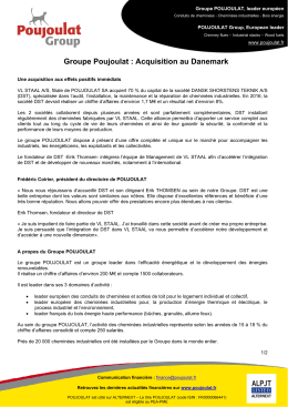 Groupe Poujoulat : Acquisition au Danemark