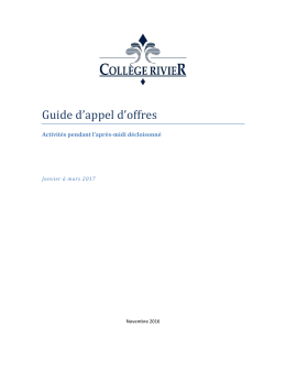 Guide d`appel d`offres