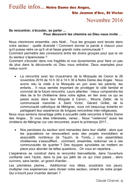 Feuille info - Notre Dame des Anges