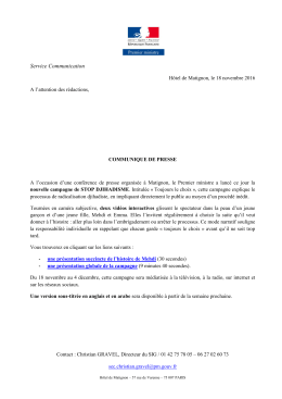 Communiqué de presse – Stop Djihadisme