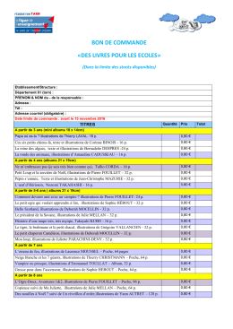 bon de commande «des livres pour les ecoles