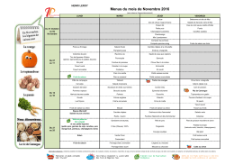 Menus du mois de Novembre 2016