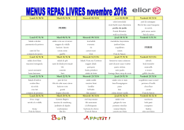 MENUS LIVRES AU MOIS novembre - Mairie de Saulxures-lès