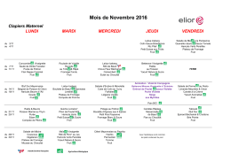 Mois de Novembre 2016