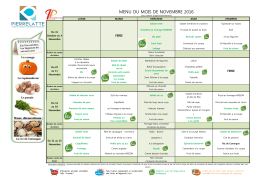 MENU DU MOIS DE NOVEMBRE 2016