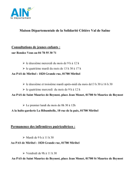 Dates et lieux des consultations de jeunes enfants et des