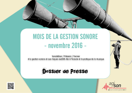 Téléchargez le dossier de Presse d`AGI-SON