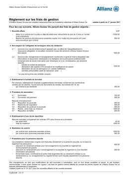 Règlement sur les frais de gestion