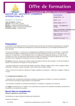 MASTER LEA : GESTION ET COMMERCE INTERNATIONAL (P