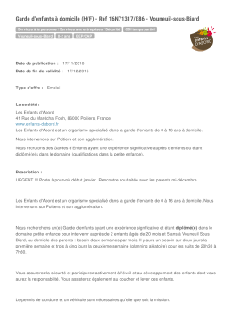 Garde d`enfants &agrave; domicile