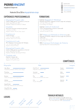 Curriculum Vitæ - Infographiste | Pierre Vincent