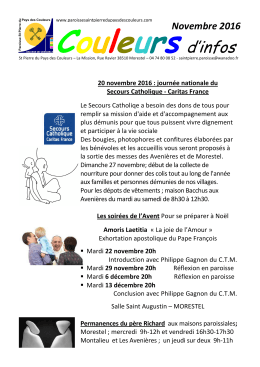 Feuille paroissiale de Novembre