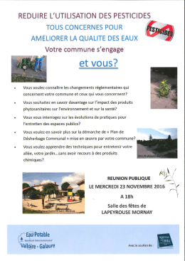 Page 1 REDUIRE L`UTILISATION DES PESTICIDES 4 TOUS