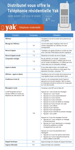 Caract&eacute;ristiques + guide de messagerie vocale Nouveaux