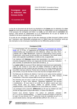 Consignes - Université de Fribourg