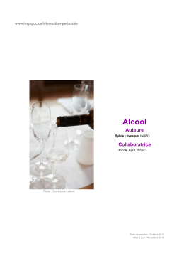 Alcool - Institut national de sant&eacute; publique du Qu&eacute;bec