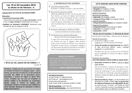 et dans le feuillet liturgique de ce week-end