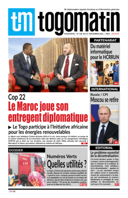 Togo Matin N&deg;138 - R&eacute;publique Togolaise