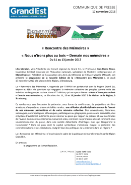Télécharger le communiqué de presse complet