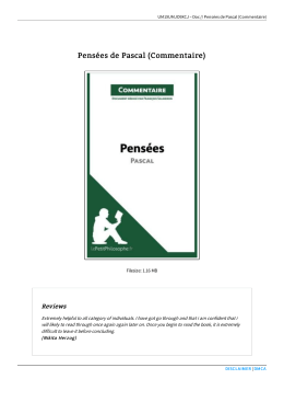 PDF < Pens&eacute;es de Pascal (Commentaire