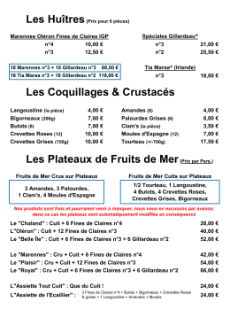 Consultez notre carte et menus