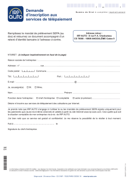 Demande d`inscription aux services de télépaiement
