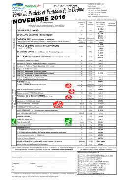 Bon de commande volailles novembre 2016