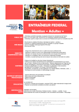 EF mention Adultes - Fédération française de handball