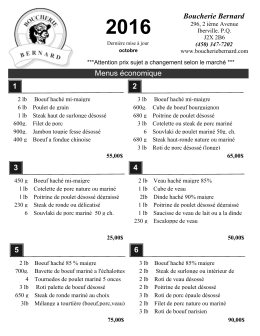 Menu Économique