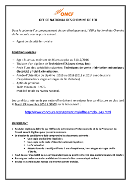 Annonce - Techniciens - Agent s&eacute;curit&eacute; ferroviaire