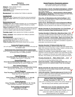 Haileybury - information des activités: novembre