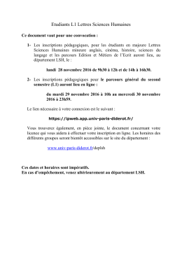 convocation - Universit&eacute; Paris Diderot