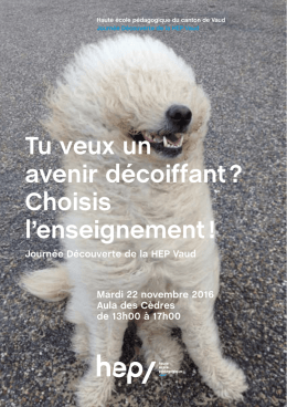 Tu veux un avenir décoiffant ? Choisis l`enseignement