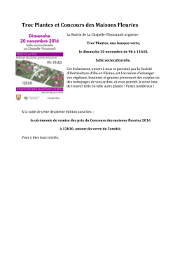 Troc Plantes et Concours des Maisons Fleuries